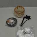 Vintage Battery Operated Wall Sconce with Amber Tulip Glass Lampshade Wireless Rechargeable Battery Powered Black Wall Light with Remote Control for Bedside Bedroom Doorway