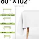 Pureegg Rectangle Table Cloth 60" x 102" Durable Polyester Tablecloth Offers Reusable & Washable Protection, Ideal for Outdoor Party, Picnic, Wedding, Banquet and Birthday, 3 Pack, White
