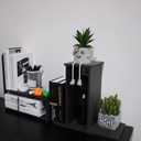YGYQZ Adjustable PVC Desktop Organizer Storage Rack - Black Desk Shelf for Office, Women, Dormitory & Home Decor, 25in