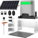 Bltezeit 1400lb Solar Sliding Gate Opener, Automatic Chain Drive Gate Motor with WiFi Control | Backup Battery | IR Sensor & 2 Remotes for Driveway Gates (Solar Panel Included)