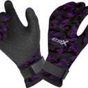 XUKER Neoprene Water Gloves, Winter Fleece-Lined 3mm Five Finger Warm Wetsuit Winter Gloves for Scuba Diving Snorkeling Surfing (S)