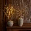 LITBLOOM Lighted White Twig Branches 32IN 100 LED with Timer Battery Operated, Artificial Tree Branch with Warm White Lights for Holiday Xmas Home Decoration Indoor Outdoor Decor
