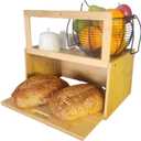 Bamboo Bread Box with Sliding Lid Large Bread Box with Transparent Window Bread Holder for Kitchen Countertops Bamboo Bread Storage Container