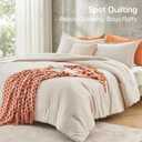 MUXHOMO Beige King Size Comforter Set, All Season Ultra Soft Down Alternative Bedding - 3 Piece Lightweight Bed Set Includes 1 Comforter (104"x90") and 2 Pillow Shams (20"x36")