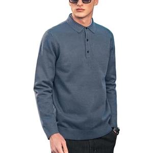 ZVX Men's Polo Sweater Fashion Collar Casual Sweater, L