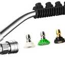 Foam Cannon Dual Connector, Double Tip Attachment with 5 Spray Nozzles, 4000 PSI, 1/4'' Quick Connect