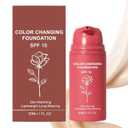 Color Changing Foundation for Mature Skin, Concealer Cover Cream, 2-In-1 Hydrating Lightweight Liquid Foundation, Skin Tone Adapting Foundation for All Skin Types, Natural