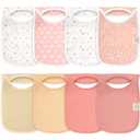 8-Pack Baby Bibs for Boys, Girls - Pullover Bibs for Drooling Teething Baby Girl & Boy Toddler, Newborn, Soft & Absorbent, Cute Colors, Large Torso Coverage Keep Infant Clean & Dry (Butterflies)