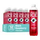 Sparkling Ice, Black Raspberry Sparkling Water, Zero Sugar Flavored Water, with Vitamins and Antioxidants, Low Calorie Beverage, 17 fl oz Bottles (Pack of 12) (EXP 10/03/26)