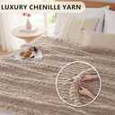 L'AGRATY Chunky Knit Blanket Throw: 50''x60'' Chenille Chunky Knitted Throw Blanket for Bed Couch - Handmade Thick Big Cable Knit Blanket - Large Crochet Rope Blanket for Home Decor(Light Taupe)