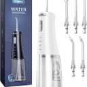 Onlyone Water Dental Flosser, 300ML Portable Oral Irrigator for Teeth, 4 Modes and 5 Jet Tips,Rechargeable Irrigation Cleaner,Electric Flossing Machine Power Flossers & Irrigator Accessories, White
