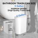 FRESHLIX Automatic Motion Sensor Bathroom Trash Can with Lid, 5 Gallon Touchless Trash Bin,Smart Electric Narrow Waterproof Garbage Bin for Toilet, Office, Bedroom, Living Room, Dorm (White