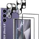 XDesign [2+2 Pack Galaxy S24 Ultra Screen Protector, 9H Tempered Glass Scratch Resistant, Ultrasonic Fingerprint Support, For Samsung Galaxy S24 Ultra 5G 6.8 Inch Glass Screen Protector
