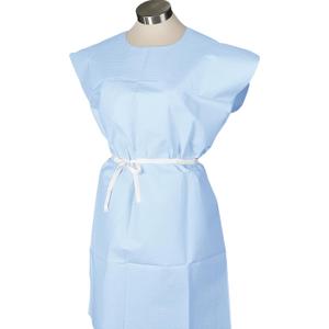 Avalon Standard Gowns, Blue (Pack of 50)  Tissue/Poly/Tissue  Open-Back, Waist-Tie, Short-Sleeve Medical Gowns  Disposable Exam Gowns  Standard Size 30 x 42  Latex-Free Medical Supplies (813)
