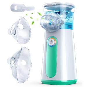 Portable Nebulizer Machine for Adults and Kids, Handheld Mesh Nebulizer with Rechargeable Battery Ultra-Quiet Operation Adjustable Modes Mouthpiece and Masks