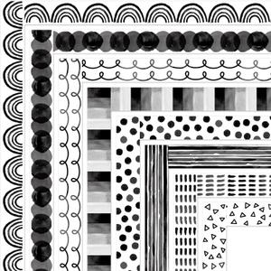 Whaline 82Ft Black White Bulletin Board Borders Rainbow Dot Pattern Adhesive Trim Border for Classroom Office Party Decoration