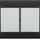 Stanbroil Fireplace Glass Bi-fold Style Door, Black Finish, Large, Decorative Fireplace Screen Door for Fireplace Accessories