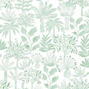 Heroad Green Wallpaper Leaf Peel and Stick Wall Paper Green and White Boho Removable Contact Paper Renter Friendly Self-Adhesive Waterproof for Bathroom Bedroom Cabinet and Drawer 17.3"x78.7"