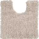 Home Weavers Fantasia Bath Rug 100% Cotton Bathroom Rugs Set, Washable Rug, Soft Cotton Extra Soft and Absorbent Bath Rug, Kitchen Mat, Bath Mat Set, Bath Floor Mat Non Slip, 20"x20" Contour, Ivory