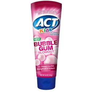 ACT Kids Bubblegum Blowout Toothpaste 4.6 Ounce (Pack of 24) Children's Anticavity Toothpaste with Fluoride for Fresh Breath and Strong Tooth Enamel for Kids, Toddlers