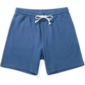 AMY COULEE Mens Athletic Workout Shorts 5.5" Cotton Casual Shorts Elastic Waist Joggers Sports SweatShorts (X-Large, Prussian Blue)