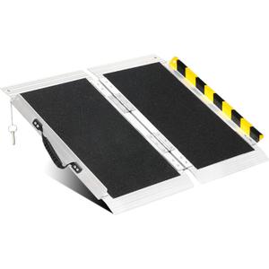 2FT Portable Wheelchair Ramp, Non-Slip Aluminum Folding Handicap Ramp, 800 LBS Capacity Door Threshold Ramps for Home Steps, Scooter Ramps for Car, Doorways, Curbs, Stairs, Cart, Wheel Chair Ramp Step (2FT (Usable height 2-6 inch))