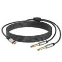 USB C to Dual 6.35mm Stereo Audio Cable 10 FT, USB Type-C to 1/4 inch TS Stereo Splitter Y Cable, Gold-Plated Connector, Nylon Braided Jacket, for Smartphone, Tablet, Laptop, Amplifier, Mixer, Speaker