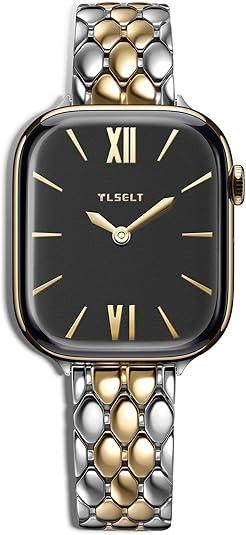 Tlselt Stainless Steel Band Compatible with Apple Watch for Women 38/40/41/42/44/45/46/49mm, Dressy Fancy Metal Strap for iWatch Series 11 10 9 8 7 6 5 4 3 SE Ultra 3 2 1