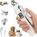2-in-1 Dog & Cat Nail Clipper and Grinder with LED Light, Low-Noise Electric Pet Nail Trimmer, Safety Lock & Nail Catcher, USB-C Rechargeable, 3 Grinding Ports for Small Medium Large Pets