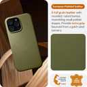 LONLI Urban - for iPhone 16 Pro Max Leather Case - European Genuine Pebbled Leather Phone Case - European Elegance, Modern Design - [Compatible with Magsafe] - Mountain Tree