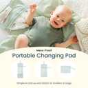 Tiny Twinkle Portable Diaper Changing Pad | Waterproof, Wipeable & Compact Baby Changing Pad for Travel | Smart Wipes Pocket & Organized Storage| Newborn Shower Gift (Luna)