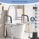 Toilet Safety Rails for Seniors, Adjustable & Foldable Toilet Frame for Elderly and Disabled, Handicap Toilet Handles Fits Any Toilet (350 lb)