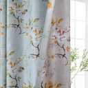 Double Sided Floral Blackout Curtains for Bedroom Print Aqua Green Vintage Flower Room Darkening Window Drapes Set for Living Room 84 Inches Long 2 Panels (Front ( Green Color)/Back ( Coffee Color))