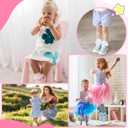 Zando Ruffle Socks for Girls 4-8 Years - Soft Cotton Lace Frilly Socks for Dress School Uniform (White, L)