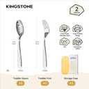 2 x KINGSTONE Toddler Utensils Set with Case, 18/10 Stainless Steel Kids Silverware - Children Safe Small Fork & Spoon, Food-Grade Toddler Dishes, Mirror Polished, Dishwasher Safe