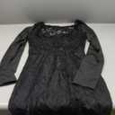 SOLY HUX Women's Lace Sheer Bodycon Mini Dresses Long Sleeve Sexy Club Night Out Party Dress (Large, Pure Black)