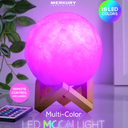 MK RGB MOON LAMP W/WOOD STAND & REMOTE, 16 Led Colors