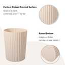 JiatuA Small Trash Can Plastic Wastebasket Round Garbage Container Bin for Bathroom, Kitchen, Bedroom, Home Office, College Dorm, Beige