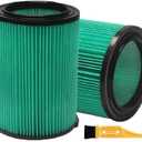 2 Pack VF6000 5-Layer Pleated Replacement Vacuum Filter Compatible for Ridgid Shop Vac 5-20 Gallon Wet/Dry Vacuums,Fit for Husky 6-9 Gallon Vacs