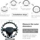 Black and White Race Checkered Steering Wheel Cover Auto Leather Steering Wheel Protector, Anti-Slip, Breathable, Absorbing Sweat, Universal Car Accessories 14.515 inch,Fit for Most Car, Trucks, SUV