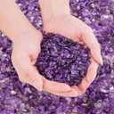 0.88 Lb Amethyst Crushed Stones Crystal Quartz Chips, Natural Tumbled Stones Irregular Shaped Gravels Pebbles Healing Stones for Vases Filler, Aquarium Gravel Rocks, Succulent Plants Decor