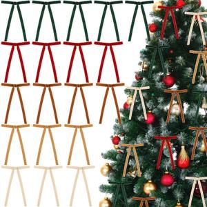 100 Pcs Velvet Bows for Christmas Tree Ornaments Colorful Small Bows 5 x 7 Inch Rustic Velvet Bow Multi Colored for Christmas Tree Gift Wrapping Garland Home Decor(Classic Color)