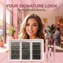 2 x Lash Cluster Natural Eyelash Cluster 300PCS D Curl Eyelashes Cluster Set-40/50/60D Lightweight lashes Clusters Extension, with Tweezers and Bond & Seal DIY Professional Eyelash Set (12-14-16-18mm)