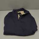 MAGCOMSEN Men's Sherpa Lined Quarter Zip Fleece Heavyweight Pullover Winter Warm Sweatshirts (Medium, Navy)