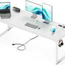 Coleshome 71 Inch Computer Desk with USB Ports, Large Office Desk, Long Study Student Writing Desk, White