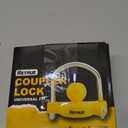 RETRUE Universal Coupler Lock Trailer Locks Ball Hitch Trailer Hitch Lock Adjustable Security Heavy-Duty Steel Fits 1-7/8 Inch, 2 Inch, 2-5/16 Inch Couplers, Bright Yellow, Light Weight