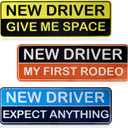 2 x 3pcs Student Driver Car Magnet Stickers, 9.8x3.35in Waterproof Removable Novice New Driver Decal Sign Reflective Magnetic Safety Bumper Sticker for Car Accessories