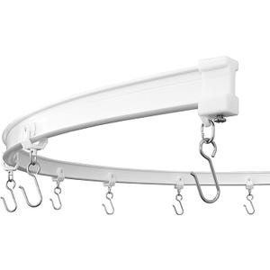 KXLife Flexible Ceiling Curtain Track, Ceiling Track for Curtains, Curtain Track Ceiling Mount, Curtain Rail, Ceiling Curtain Rod, Sliding Curtain Track System (8 ft) (White)