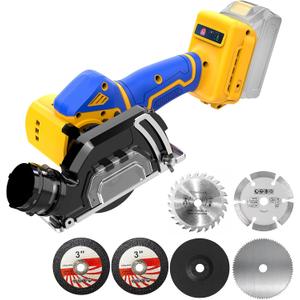 Mini Circular Saw Compatible With DeWalt 20V MAX Battery(NO Battery) 3" Brushless Cordless Cut Off Tool with 6 Blades,19000RPM,Removable Dust Cover for Metal/Wood/Plastic