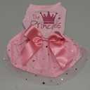 Idepet Princess Dog Dress Tulle Puppy Skirt Pet Apparel Dog Tutu with Bowknot,Birthday Dresses Daisy Sleeveless Holiday Clothes for Small Dogs Girls and Cats, XS